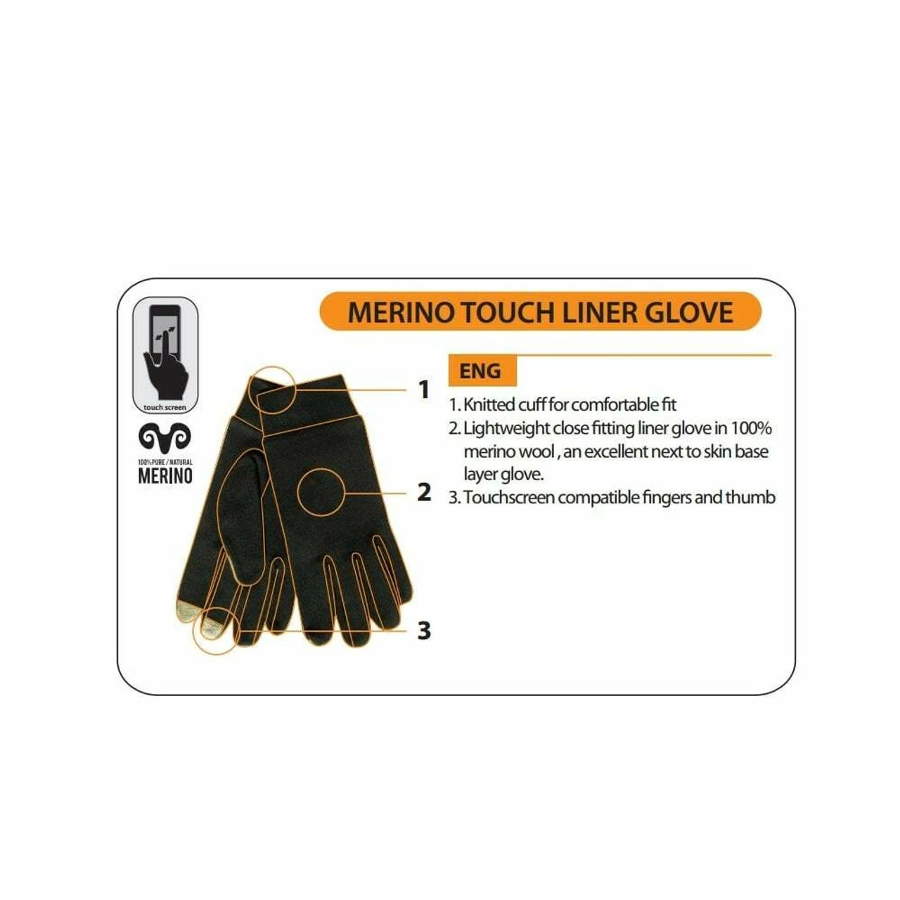Merino Touch Liner Gloves - Image 2