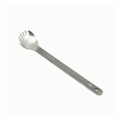 Titanium Long Handle Spork With Polished Bowl